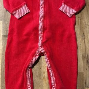 Carter's Red Striped Kids Pajama Footies